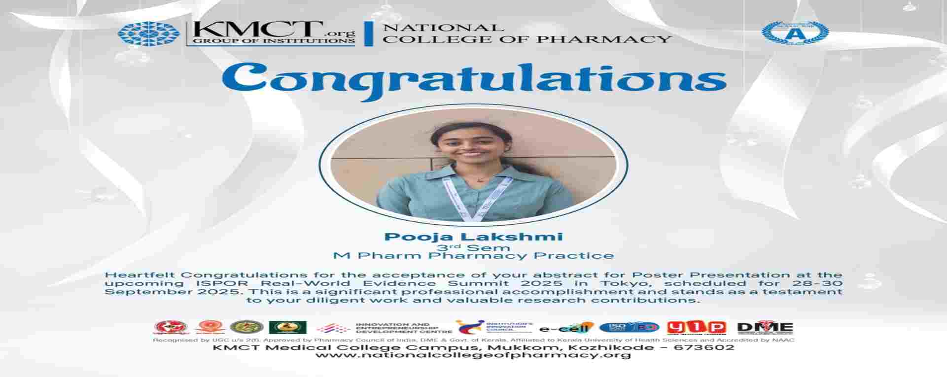 CONGRATULATIONS POOJA LAKSHMI