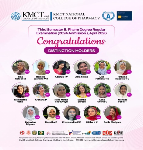 Third Semester B.Pharm Regular Examination -2024 Admission , April 2026